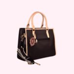 Elegant Two-Tone Structured Handbag Black