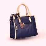Elegant Two-Tone Structured Handbag Blue