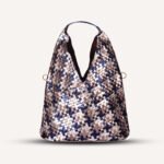 Luxury Woven Metallic Triangle Handbag Blue