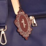 Elegant Two-Tone Structured Handbag Blue - Image 7