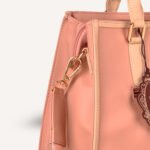 Elegant Two-Tone Structured Handbag Pink - Image 5