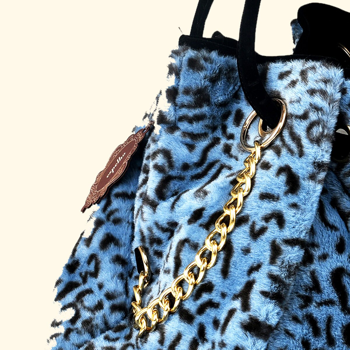 Blue Wild Muse Luxe Leopard Print Vegan Fur Tote – Unleash the Fierce in You - Image 6