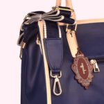 Elegant Two-Tone Structured Handbag Blue - Image 6