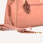 Elegant Two-Tone Structured Handbag Pink - Image 4