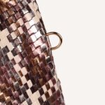 Luxury Woven Metallic Triangle Handbag Silver-White - Image 5
