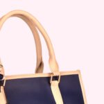 Elegant Two-Tone Structured Handbag Blue - Image 5
