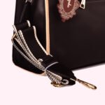 Elegant Two-Tone Structured Handbag Black - Image 2
