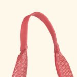 Noir Luxe Woven Vegan Leather Hobo Bag Red - Image 4