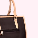 Elegant Two-Tone Structured Handbag Black - Image 5