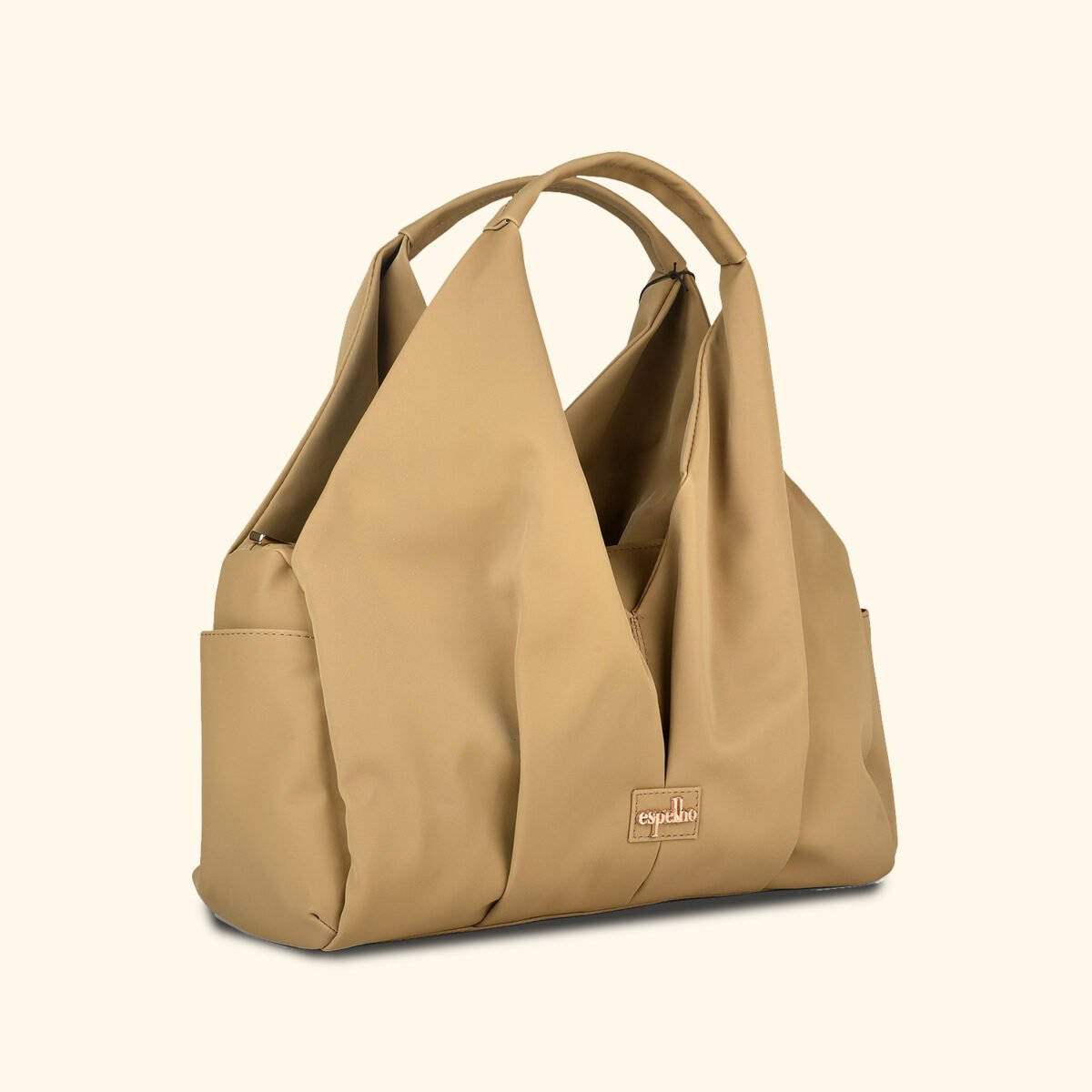 Sandstone Reverie Sculpted Glam Vegan Handbag – A Bold Statement of Feminine Grace - Image 1