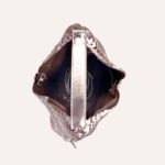 Luxury Woven Metallic Triangle Handbag Silver-White - Image 7