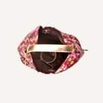 Luxury Woven Metallic Triangle Handbag Pink - Image 8