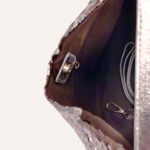Luxury Woven Metallic Triangle Handbag Silver-White - Image 3