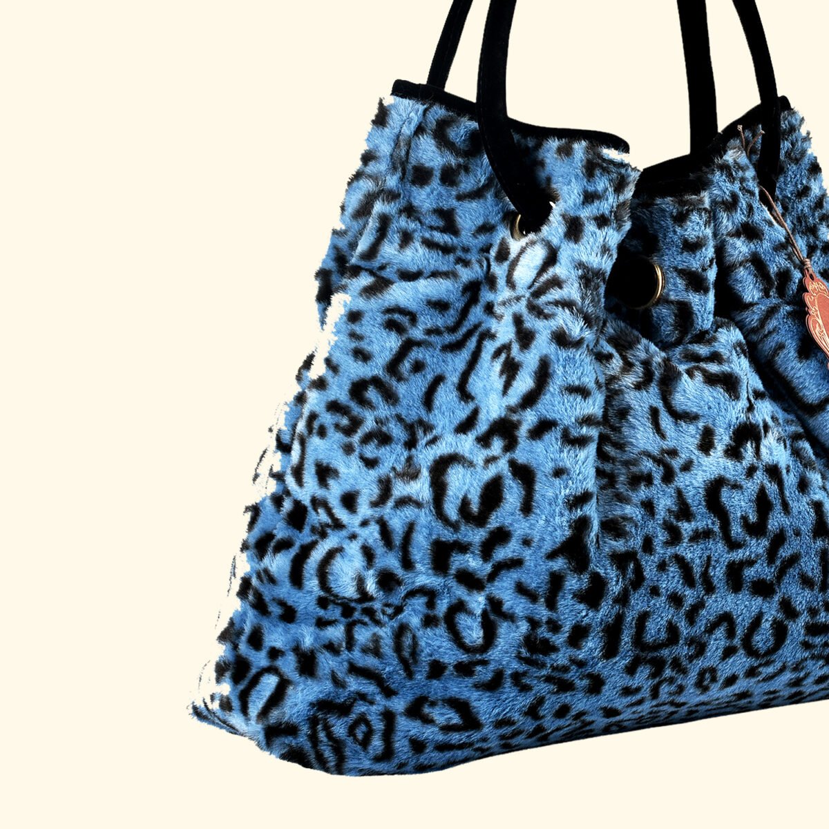 Blue Wild Muse Luxe Leopard Print Vegan Fur Tote – Unleash the Fierce in You - Image 3