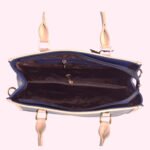 Elegant Two-Tone Structured Handbag Blue - Image 2