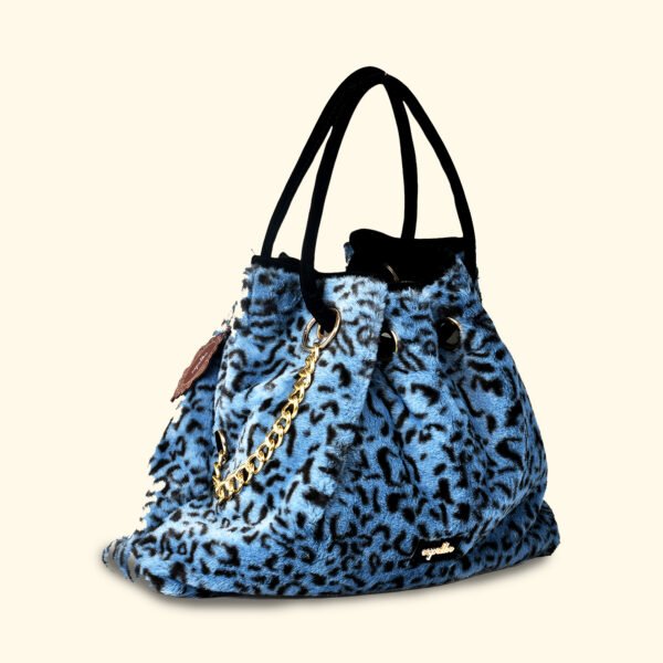 Blue Wild Muse Luxe Leopard Print Vegan Fur Tote – Unleash the Fierce in You
