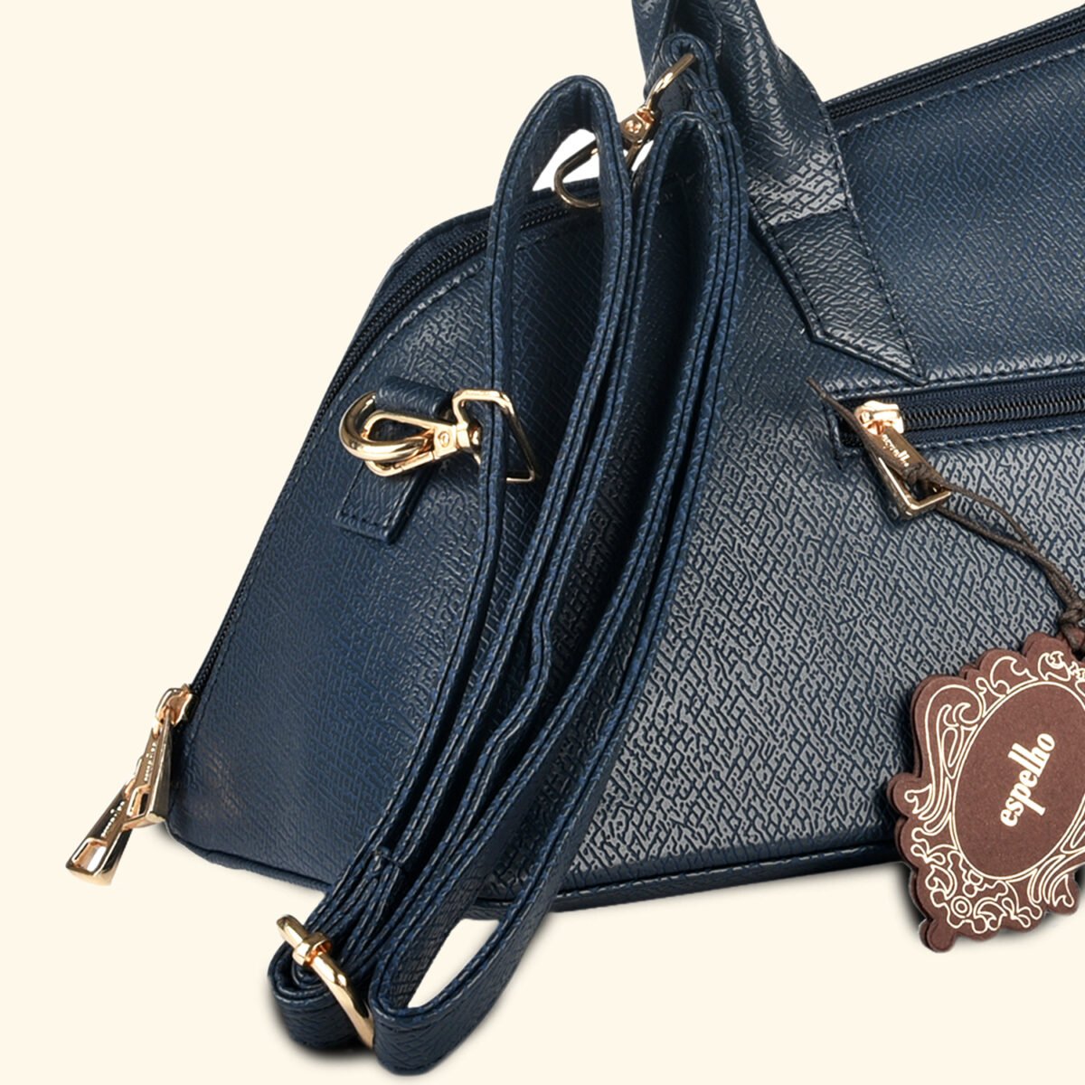The Midnight Muse” Structured Navy Vegan Handbag - Image 3
