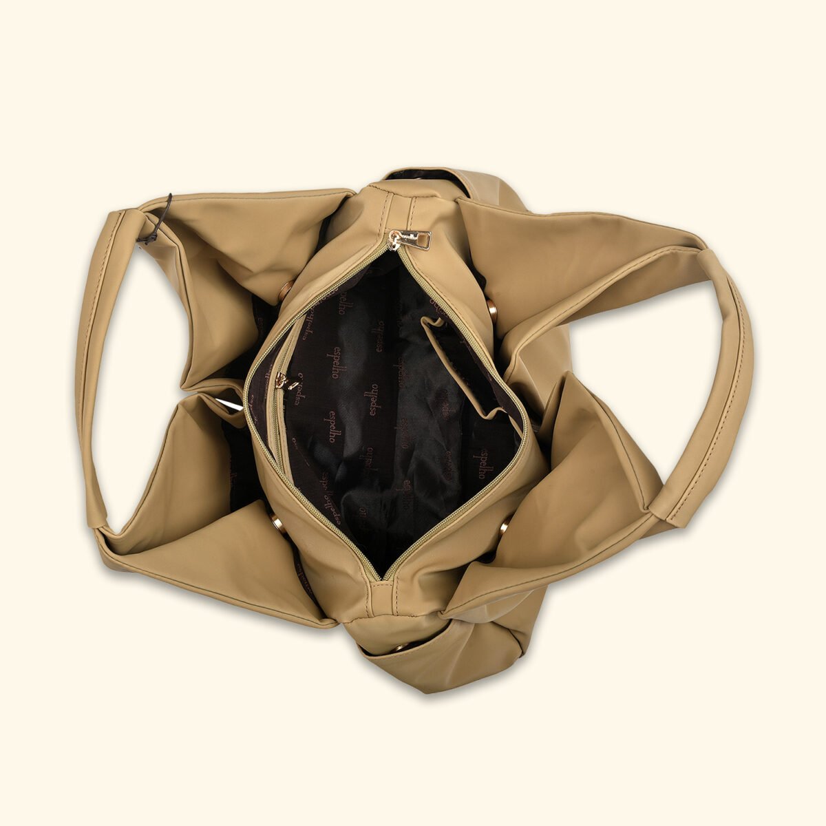 Sandstone Reverie Sculpted Glam Vegan Handbag – A Bold Statement of Feminine Grace - Image 3