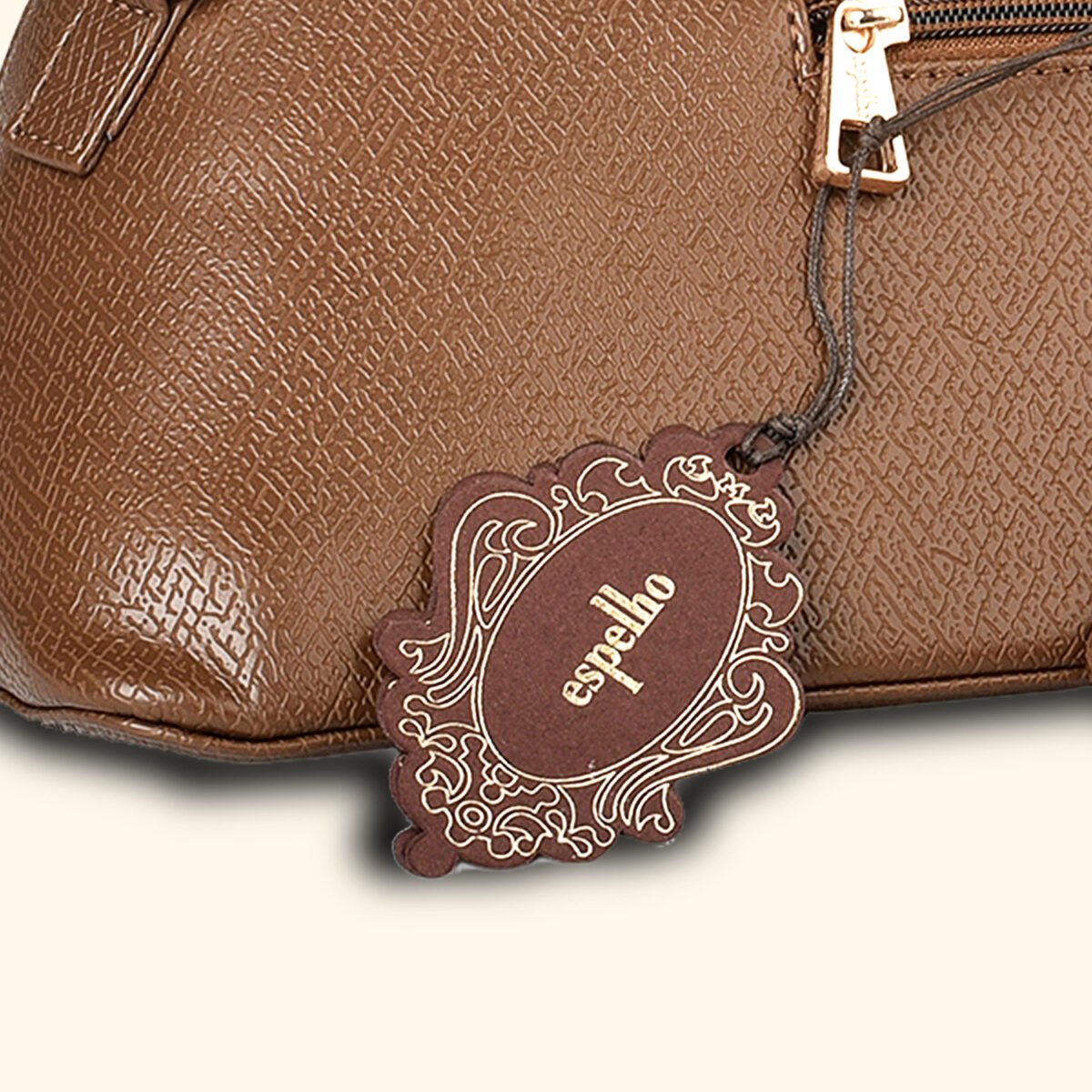 The Midnight Muse Structured Brown Vegan Handbag - Image 7