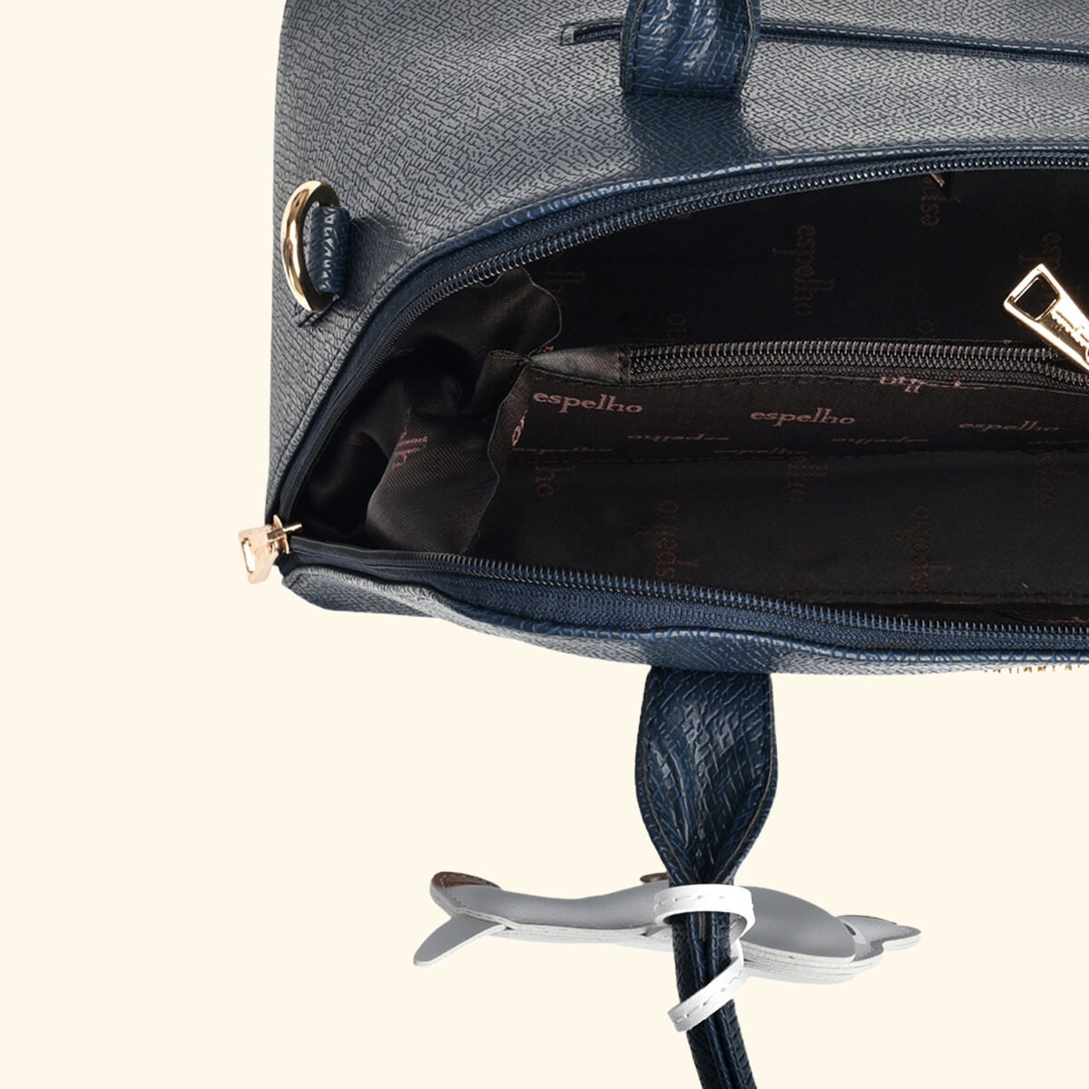 The Midnight Muse” Structured Navy Vegan Handbag - Image 7