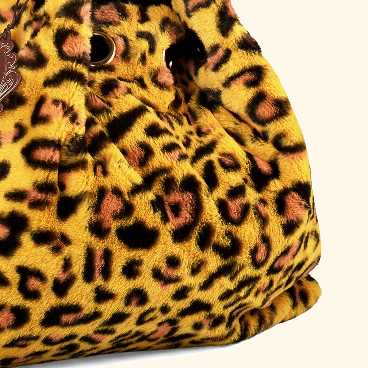 Yellow Wild Muse" Luxe Leopard Print Vegan Fur Tote – Unleash the Fierce in You - Image 3