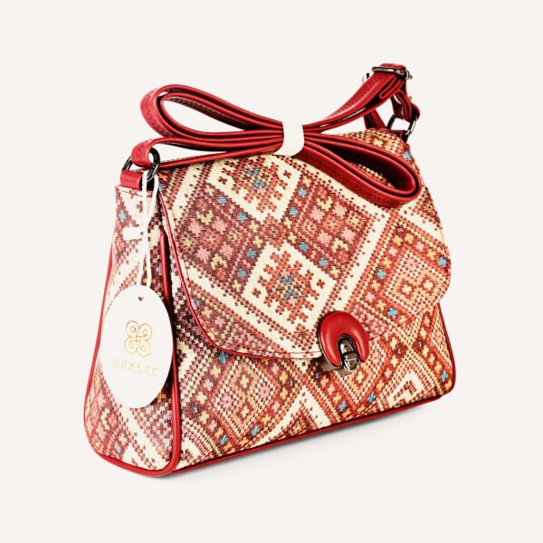 Bexlee Ethnic Print Vegan Leather Sling Bag – Stylish & Versatile