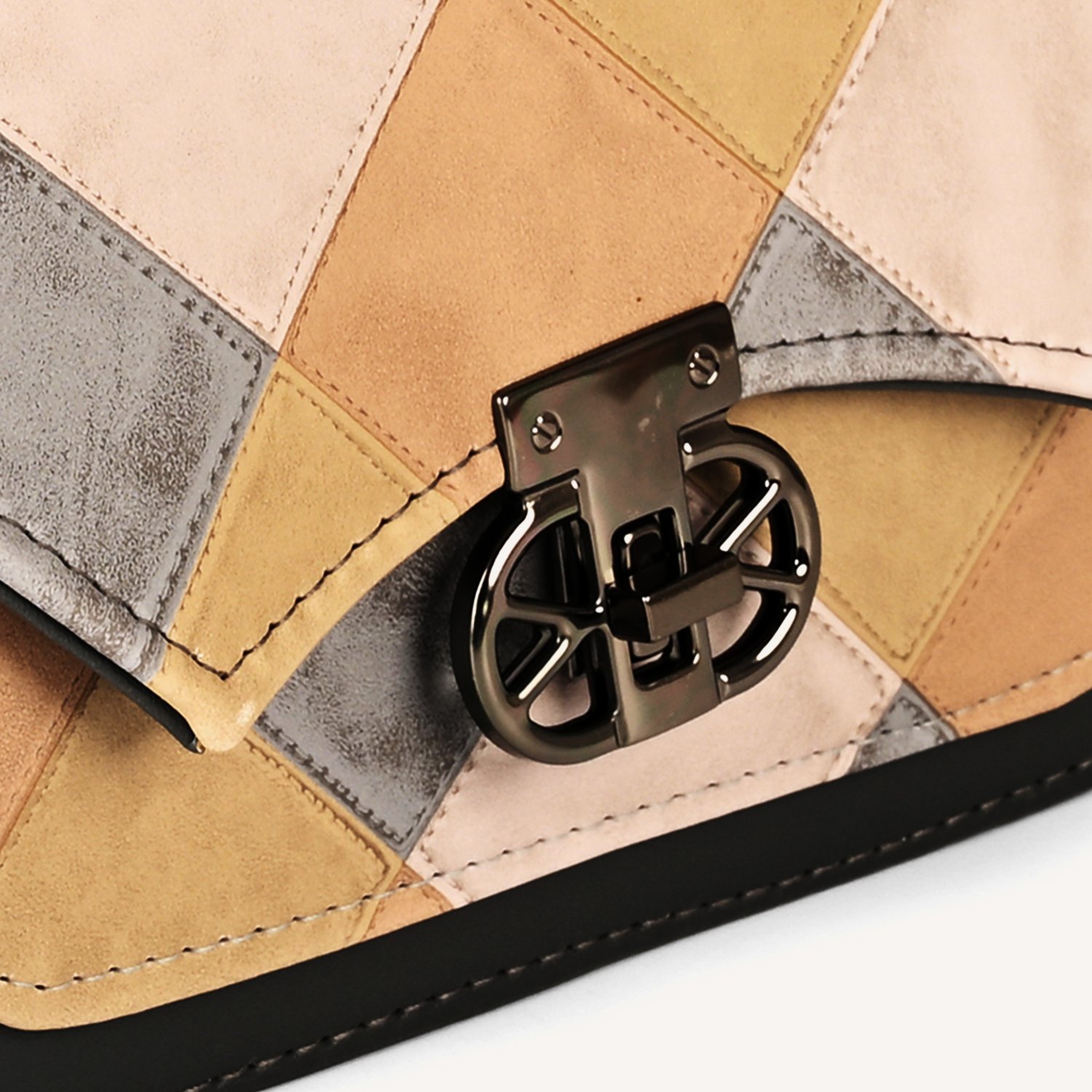 05 Pastel Patchwork Vegan Leather Crossbody Bag – Trendy, Chic & Versatile - Image 8