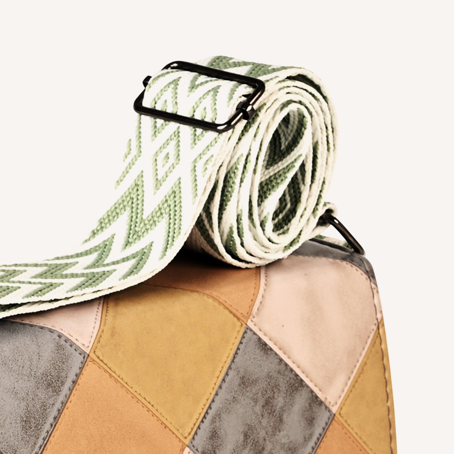 07 Pastel Patchwork Vegan Leather Crossbody Bag – Trendy, Chic & Versatile - Image 6