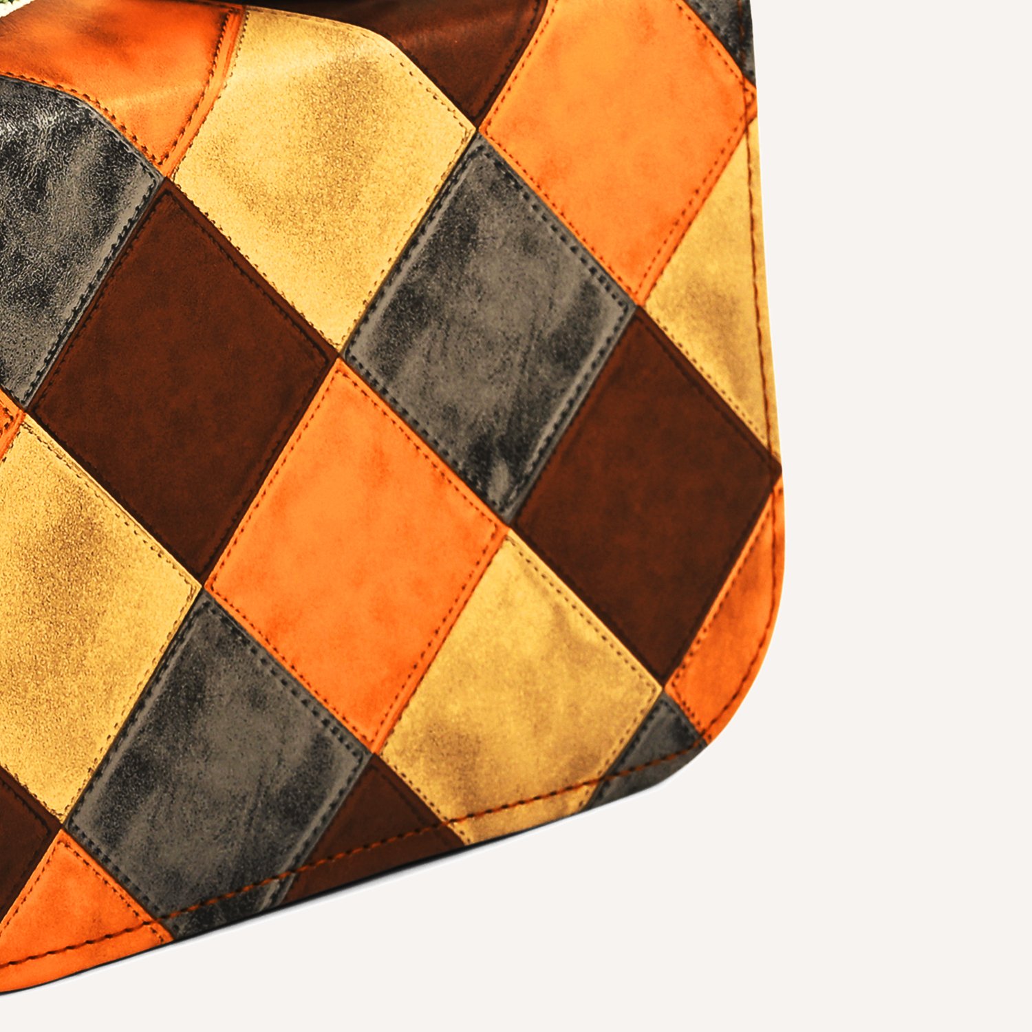 10 Premium Grey Patchwork Vegan Leather Crossbody Bag – Trendy & Versatile Statement Piece - Image 2