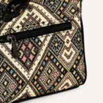Bexlee Black & Beige Ethnic Pattern Vegan Leather Sling Bag – Stylish, Versatile & Eco-Friendly - Image 3