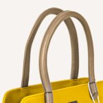 Trendy Yellow & Grey Vegan Leather Handbag – Stylish & Spacious Everyday Tote - Image 10