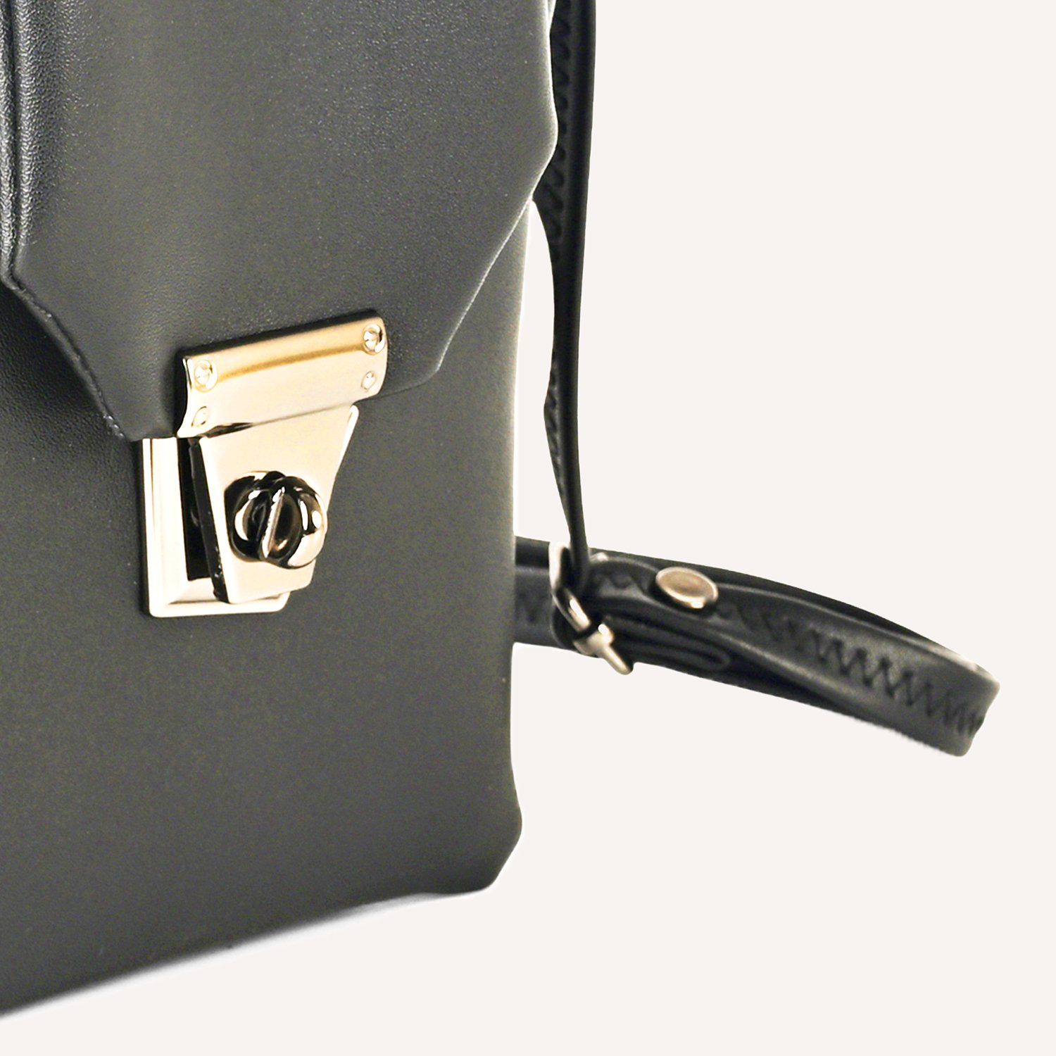 2 Classic Black Vegan Leather Crossbody Sling Bag – Minimalist, Sleek & Functional - Image 2