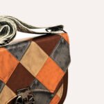 Premium Grey Patchwork Vegan Leather Crossbody Bag – Trendy & Versatile Statement Piece - Image 8