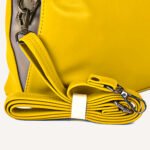 Trendy Yellow & Grey Vegan Leather Handbag – Stylish & Spacious Everyday Tote - Image 7