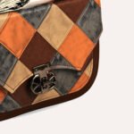 Premium Grey Patchwork Vegan Leather Crossbody Bag – Trendy & Versatile Statement Piece - Image 7