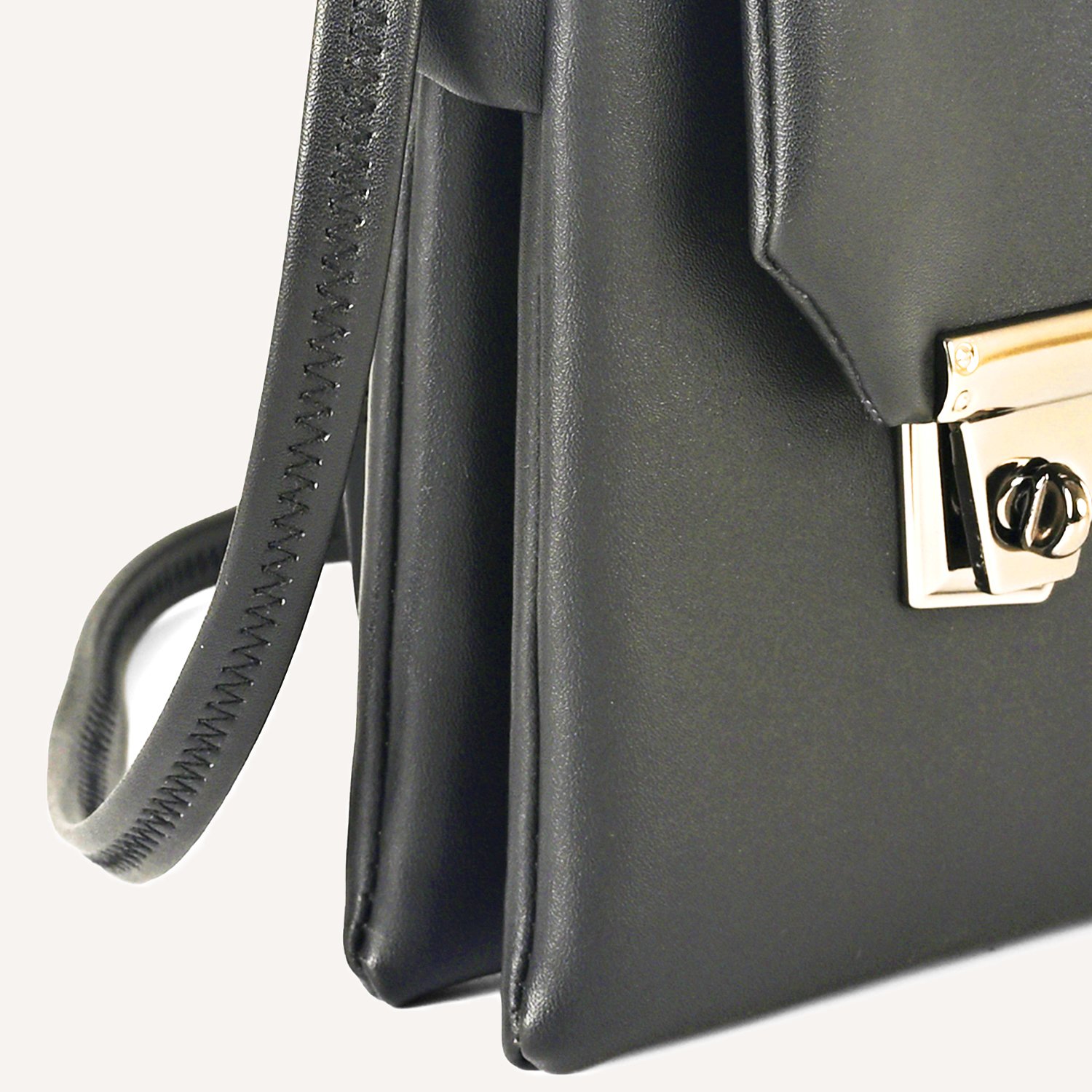 5 Classic Black Vegan Leather Crossbody Sling Bag – Minimalist, Sleek & Functional - Image 11