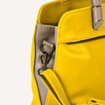 Trendy Yellow & Grey Vegan Leather Handbag – Stylish & Spacious Everyday Tote - Image 6