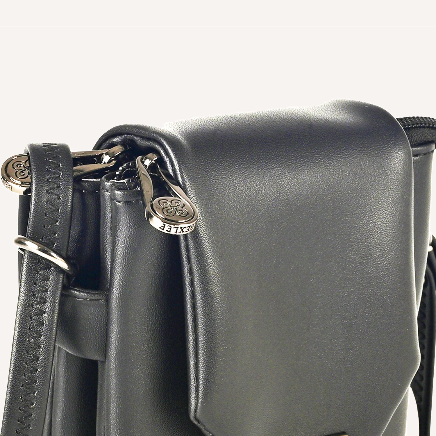 6 Classic Black Vegan Leather Crossbody Sling Bag – Minimalist, Sleek & Functional - Image 10