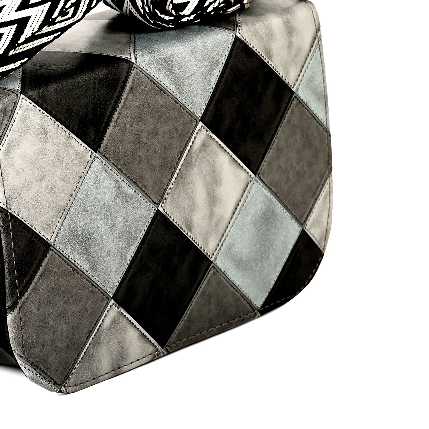 8 Designer Patchwork Vegan Leather Crossbody Bag – Statement Style for Every Occasion - Image 3