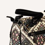 Bexlee Black & Beige Ethnic Pattern Vegan Leather Sling Bag – Stylish, Versatile & Eco-Friendly - Image 5