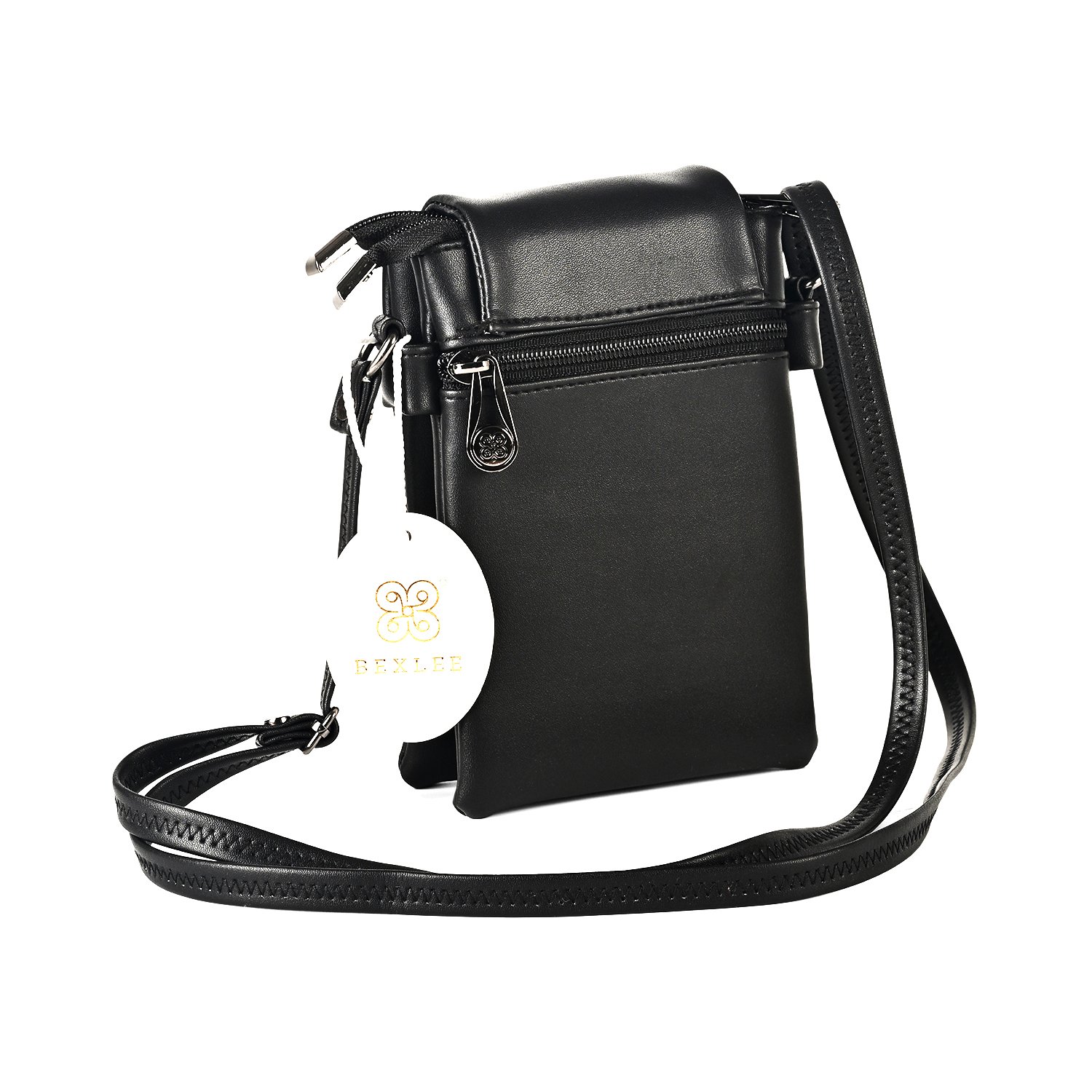 9 Classic Black Vegan Leather Crossbody Sling Bag – Minimalist, Sleek & Functional - Image 8