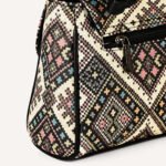 Bexlee Black & Beige Ethnic Pattern Vegan Leather Sling Bag – Stylish, Versatile & Eco-Friendly - Image 4